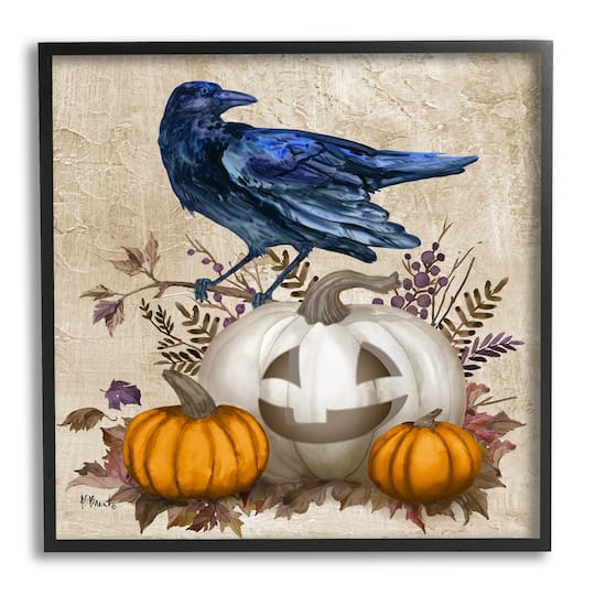 Stupell Industries Raven & Jack-o'-Lantern Framed Giclée Art